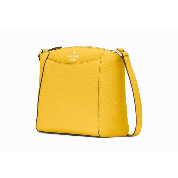 New Kate Spade Monica Pebbled Leather Crossbody Daffodil - Picture 2 of 5